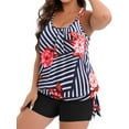 Chama Blouson Tankini Swimsuits for Women Plus Size 2 Piece Tummy