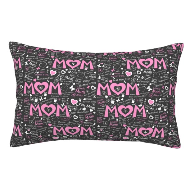 Balery Lovely Mom Ever Funda de Cojín Estampada, Regalos para Mujeres, Regalos de Amor para Ella, Regalos para Novia o Esposa, Funda de Almohada-14"x20"