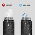 thumbnail image 2 of SEANATIVE 18oz Water Bottles for Girls Leak Proof Double Walled Stainless Steel Gym Bottles for Men Women Insulated Hot Cold Hiking Canteen, Black Marble Stripes, 2 of 7