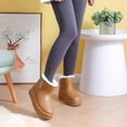 thumbnail image 7 of Viluyesy Womens Ankle Snow Boots Round Toe Thick Platform Sole Plush Lined Side Zipper Casual Winter Outdoor Boots Coffee Size 7, 7 of 7