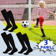 thumbnail image 7 of HEQUSIGNS 3 Pairs Kids Soccer Socks,Boys Girls Long Hockey Rugby Socks,Unisex Anti-slip Towel Bottom Football Socks for Children Aged 4-13 to Playing Sports, 7 of 7