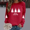 thumbnail image 2 of Womens Sweatshirt Christmas Long Sleeve Crewneck Casual Print Pullover Tops, 2 of 5