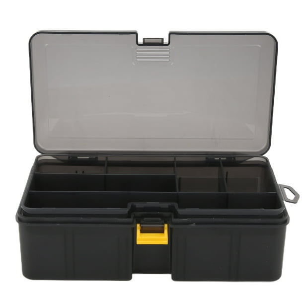 Fishing Bait Storage Box, Double Layer Multifunctional Plastic Fishing  Tackle Accessory Box (Black)