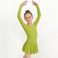 thumbnail image 7 of hengsof Girls' Long Sleeve Ballet Leotard Solid Color V Neck Mesh Bodysuit Dance Gymnastics Leotard Suitable for Girls Aged 3-15, 7 of 7
