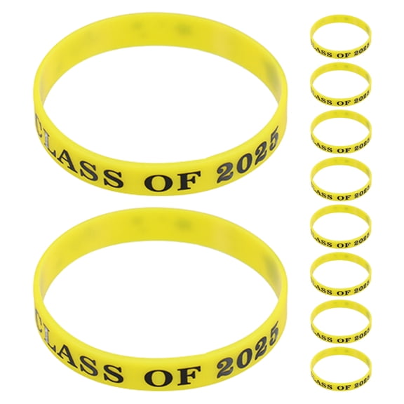 PENIKOKO 10 Pcs Yellow Rubber Bracelets Motivational Wristbands for School Events Graduation Party Favors