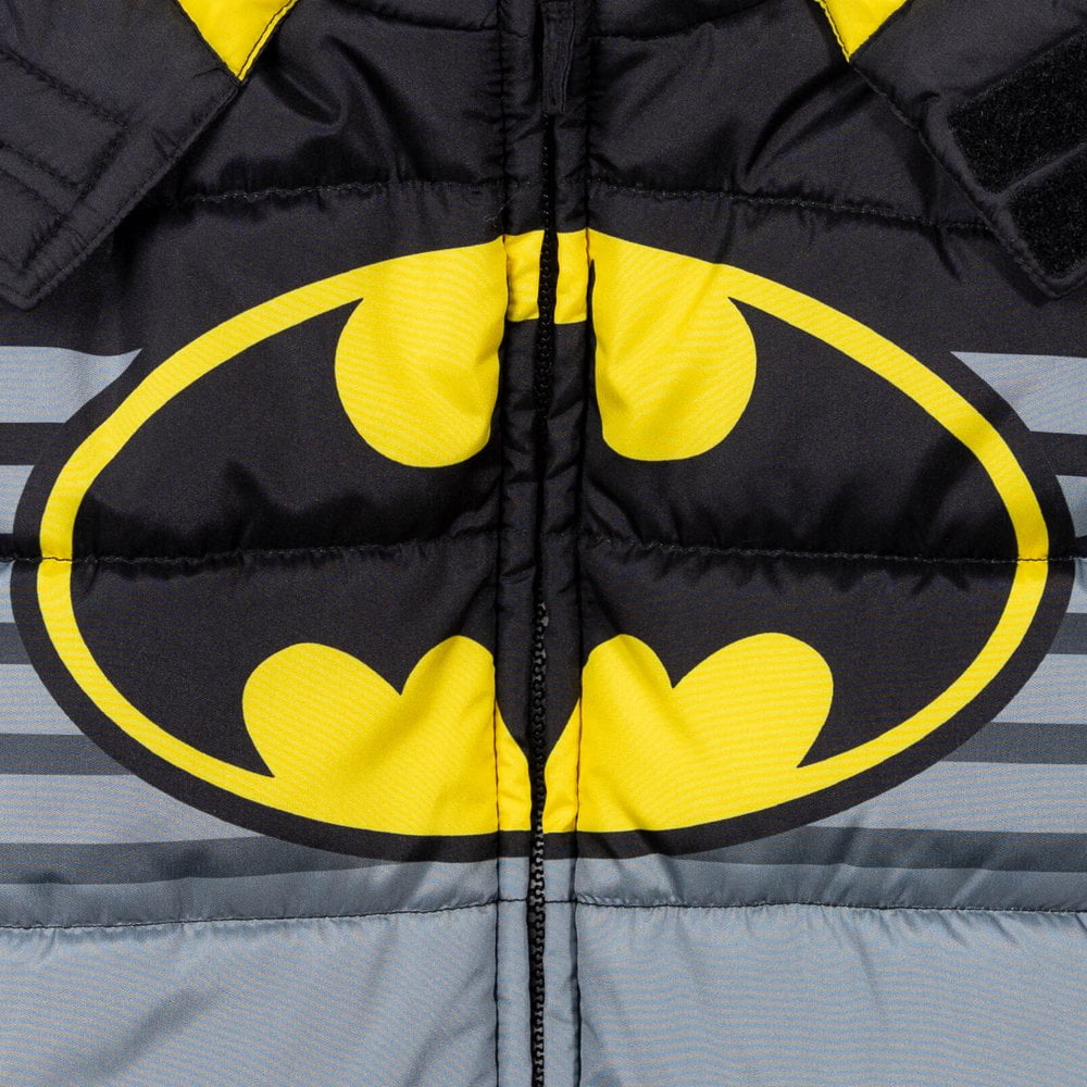 DC Comics Justice League Batman Little Boys Zip Up Puffer Jacket Toddler to Big Kid Walmart