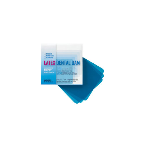 Crosstex 19100 Crosstex Latex Dental Dams 5" x 5" Medium Blue