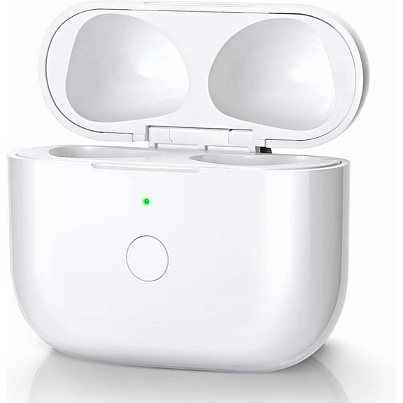 Wireless Charging Case Replacement Compatible with AirPod 3rd Generation, Air Pod 3 Charger Case with Bluetooth Pairing Sync Button Without Earbuds, White