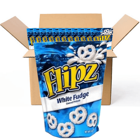 Flipz White Fudge Covered Pretzels, 5 Ounce Stand Up Pouch (Case Of 6)