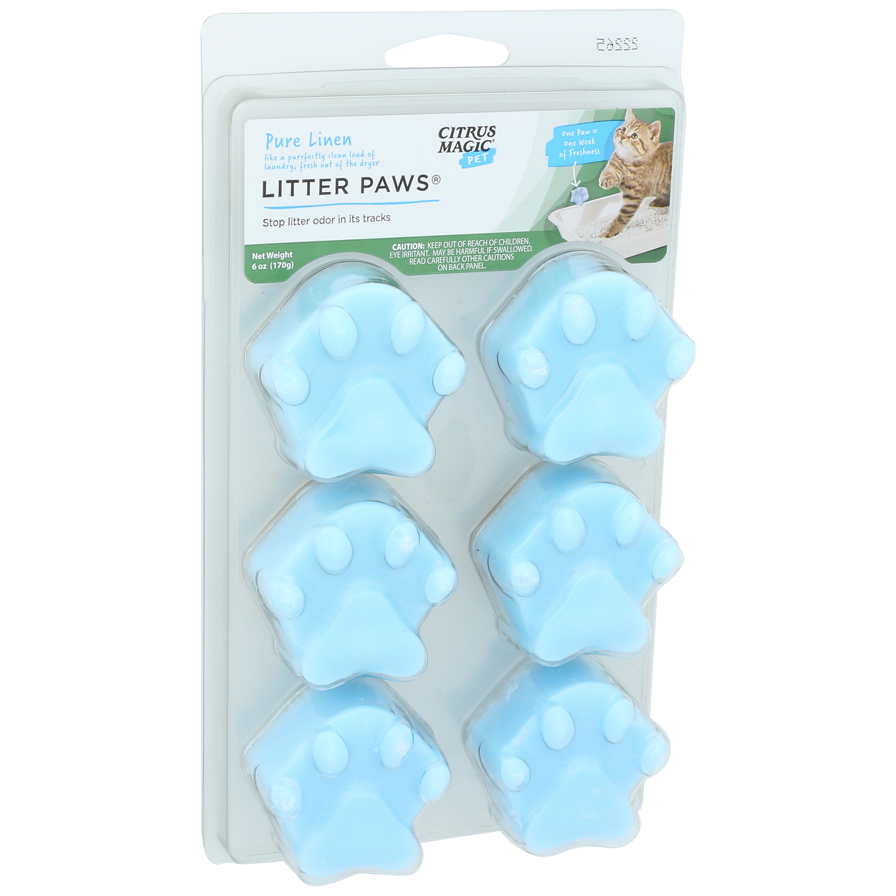 (3 pack) Citrus Magic Pet Fresh Linen Cat Litter Odor Control Paws, 6 oz