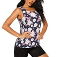 thumbnail image 2 of Bixox Women's Leaves Flower Printed Sleeveless Fitness Workout Running Quick-Dry Tank Top, 2 of 7