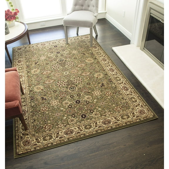 Rugs America Vista 1332-OLI Tabriz Olive Oriental Traditional Green Area Rug, 9'10"x13'2"