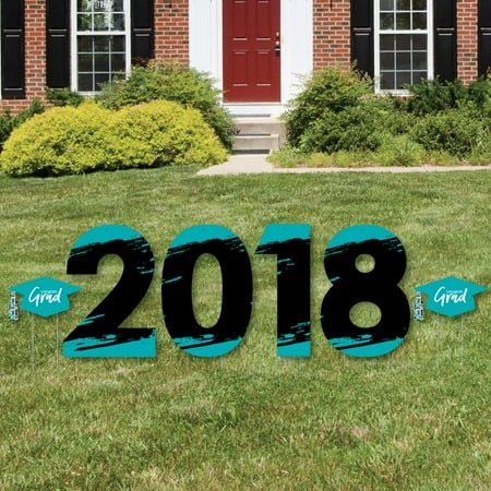 Teal Grad - Best is Yet to Come - 2018 Yard Sign Outdoor Lawn Decorations - Turquoise Graduation Party Yard Signs