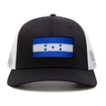 thumbnail image 2 of International Tie Honduras Flag Hat for Men and Women - Adjustable Snapback Trucker Baseball Cap (Black White), 2 of 3
