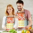 thumbnail image 4 of Women Men Adjustable Bib Apron with Pockets Pioneer Colorful Floral Cooking Kitchen Aprons, 4 of 7