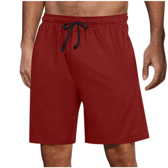 cocolona Mens Summer Casual Loose Beach Shorts Elastic Waist Drawstring Wide Leg Lounge Pajama Shorts