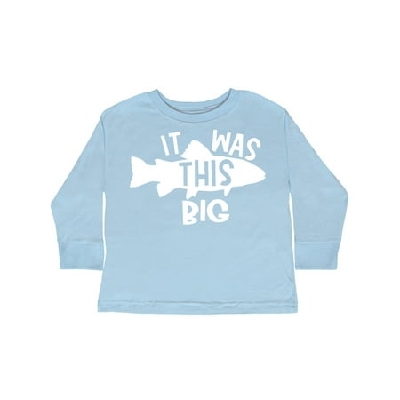 

Inktastic It Was This Big Fishing Humor Gift Toddler Boy or Toddler Girl Long Sleeve T-Shirt