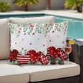 thumbnail image 4 of Valentine's Day Outdoor Waterproof Pillow Covers, Red Love Heart Eucalyptus Leaves Floral Decorative Square Throw Pillowcase Sofa Cushion Sham for Patio/Couch/Chair, 18"x18" 2 Pack, 4 of 8