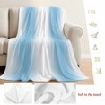 thumbnail image 5 of Sky Blue White Blanket Soft Cozy Warm Twin Blanket for Bed, Plush Fuzzy Flannel Fleece Blankets for Sofa, Gradient Vertical Stripes Minimalist Throw Blankets for Couch, Gifts for Men, 60"x80", 5 of 9