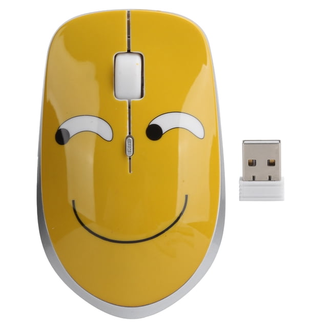 Ratón inalámbrico con diseño bonito, DPI de 3 velocidades, rueda silenciosa ajustable, accesorios ópticos para ordenador, entrecerrar los ojos