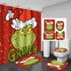 thumbnail image 3 of Cortina de ducha navideña de monstruo de pelo verde, juego de baño, cubierta de inodoro, alfombrilla, cortinas de baño, decoración de baño, 3 of 4