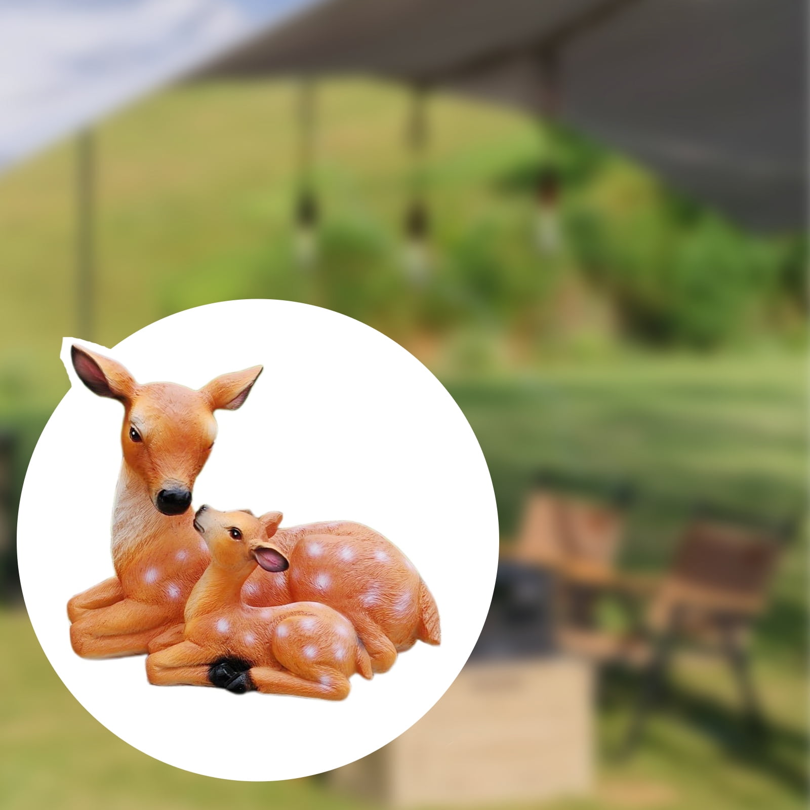 Garden Deer Statue Mother Deer Decorations Creative Home Decor Art Crafts Small Simulation Decorative Outdoor Deer Sculpture for Landscaping