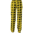 thumbnail image 5 of Knosfe Pj Pants for Teen Girls High Waist Drawstring Wide Leg Women's Lounge Pants Long Joggers Plaid Pajama Pants for Women Fuzzy Palazzo Flannel Bottoms for Women Yellow XXL, 5 of 6
