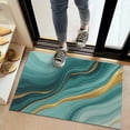 thumbnail image 2 of Teal Gold Marble Pattern Door Rugs,Washable Non Slip Door Mats Indoor,Decorative Door Mats,Entry Mat Indoor for Entrance,Bedroom,Kitchen,Bathroom,20"x32", 2 of 6