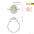 thumbnail image 5 of Angara Natural Opal Ring - Prong-Set Oval 1.45 ct Opal Halo Ring with Diamonds for Women | October Birthstone Jewelry | 14K White Gold Opal Ring (Ring Size = 7), 5 of 9