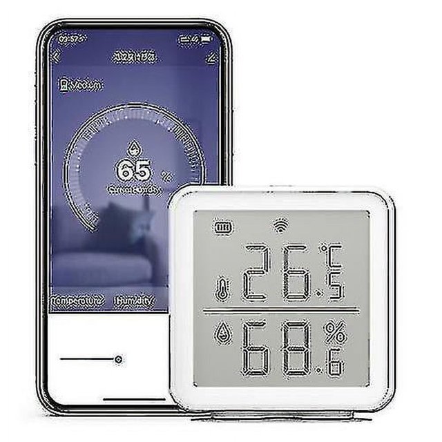 Capteur d'Humidité de Température Intelligent Wifi Compatible avec l'Hygromètre Numérique Sans Fil Ultra-Longue Portée Alexa 230ft