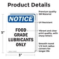 thumbnail image 2 of (2 Pack) Food Grade Lubricants Only OSHA Notice Sign 5 Inch X 3.5 Inch Vinyl Label Decal Sticker Weather Resistant, UV Protected for Workplace, Business, and Construction Site, Made in, 2 of 7