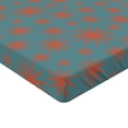 thumbnail image 2 of Ambesonne Floral Fitted Sheet, Vintage 50s Inspired, Full Size, Petrol Blue Dark Coral, 2 of 3
