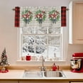 thumbnail image 2 of Valances for Windows Pentagram Bird on Wood Board Rod Pocket Short Curtain for bathroom living room bedroom Red Black Plaid 1 Panel 54x18in, 2 of 7