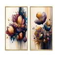 thumbnail image 2 of Designart "Scarlet Crocus Blossoms I" Crocus Framed Wall Art Set Of 2 - Red Floral Gallery Wall Frame Set For Home Decor, 2 of 6