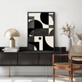 thumbnail image 4 of IDEA4WALL Framed Canvas Print Wall Art Minimalist Black And White Abstract Collage Illustrations Geometric Splicing Graphics Modern Art Bohemian Artwork for Home Decor - 16"x24" Black, 4 of 5