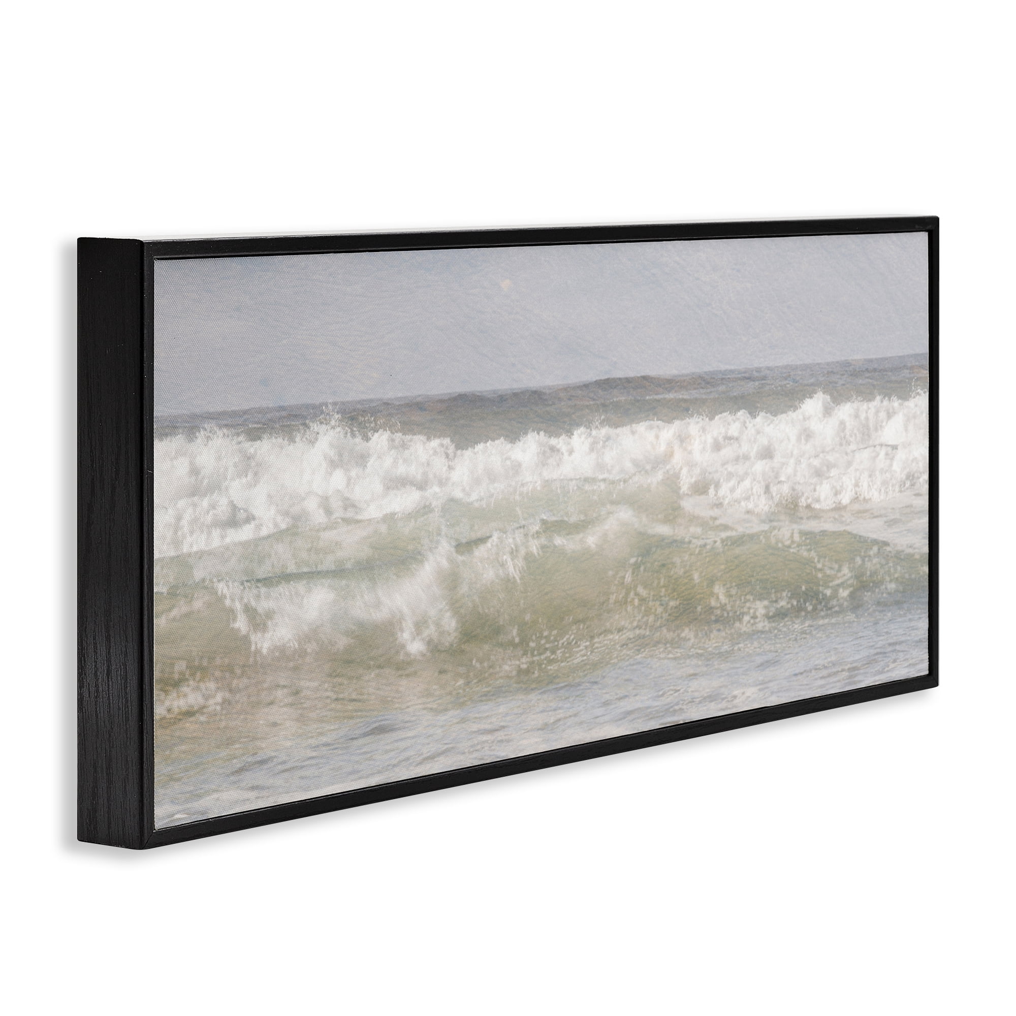 Stupell Industries Panoramic Breaking Waves Black Framed Giclee Art, design by Melissa McClain