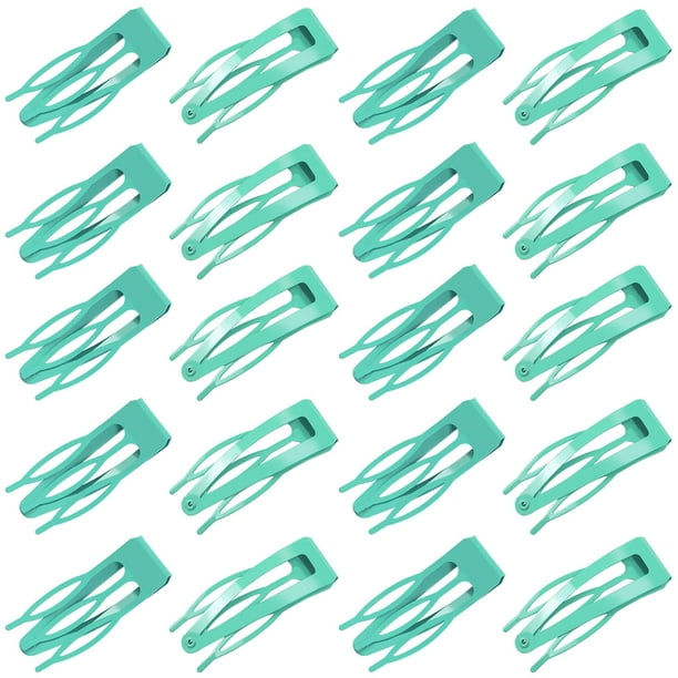 ELANE 20 pinzas de metal para el pelo para mujer, pinzas para el pelo, pasadores de doble agarre, pinzas para el pelo pequeñas para mujeres y niñas, pelo grueso y fino (verde claro)