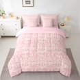 thumbnail image 2 of jejeloiu Victorian Baroque Damask 7 Pieces Bedding Comforter Set,Boho Bohemian Floral Full Bedding Set,Pink Vintage Flowers Fitted Sheet Flat Sheet For Girls Kids,Super Cozy Room Decor Reversible, 2 of 8