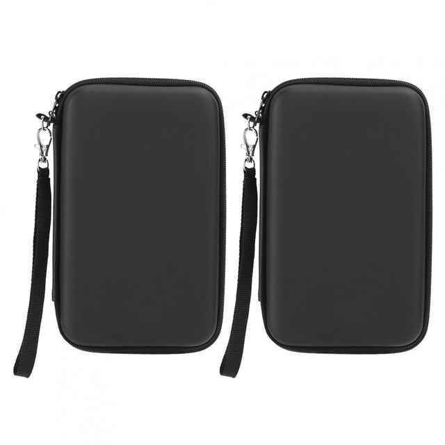 Bolsa de almacenamiento portátil, funda de transporte, bolsa dura protectora EVA para NDSILL/Nintendo 3DSXL, color negro, 2 uds.