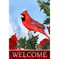 thumbnail image 3 of America Forever Red Cardinal Garden Flag Double Sided Vertical 12.5 x 18 inches for Outdoor, Yard, Porch Welcome Winter Happy Holidays Snowbirds Snowfall Red Flowers Garden Décor, 3 of 7