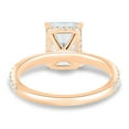 thumbnail image 6 of ESTE ORIGIN 3Ct Lab Diamond Radiant Solitaire Ring with Hidden Halo & Pavé Band in 10K Rose Gold for Women, 6 of 8