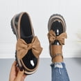 thumbnail image 2 of Khaki Women'S Casual Loafers With Bow Design And Thick Sole In A Soft Hue Comfortable For All-Day Use Breathable, 2 of 9