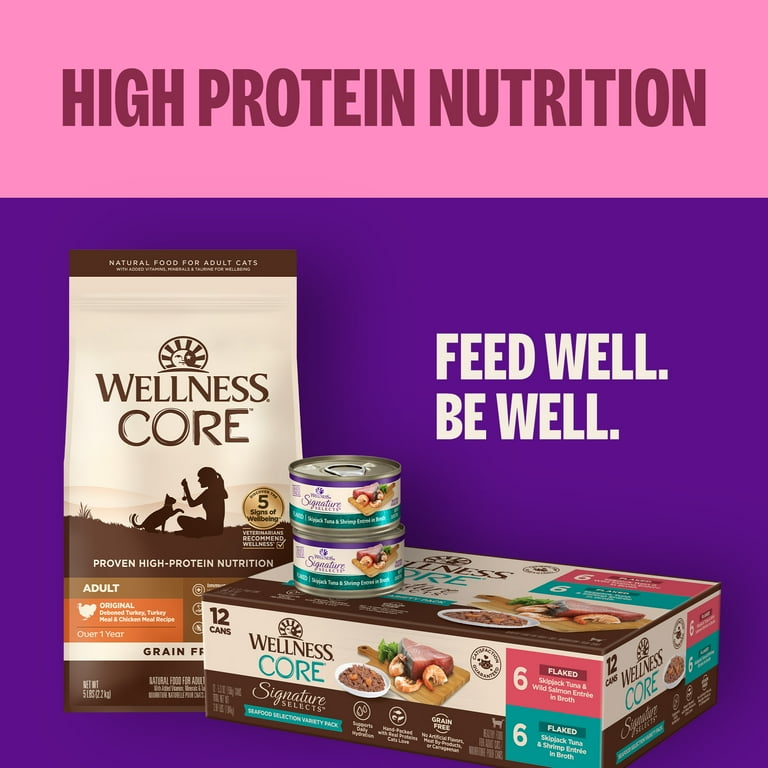Wellness CORE High Protein Wet Complete Health Cat Food, Grain