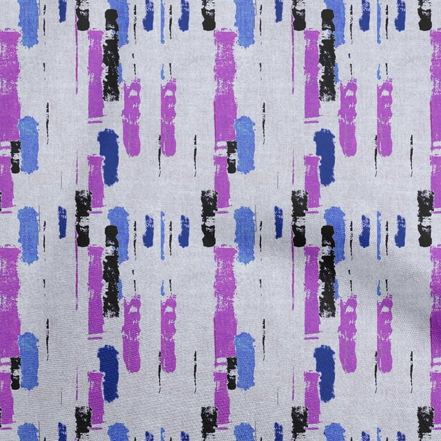 oneOone Tissu Jersey Coton Violet Abstrait avec Texture Matériel de Robe Tissu Imprimé au Mètre 58 Pouces de Large