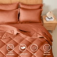 thumbnail image 3 of Flymme 7 Piece Full Size Bed in a Bag Caramel Brown Comforter Set with Sheets Modern Quilted Diamond Bedding Sets Complete Full Bed Sets for Bedroom, 3 of 8