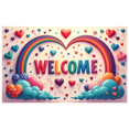 thumbnail image 1 of Welcome Party Banner Colorful Hearts Stars Backdrop Background Decorations Home Event Photography Props Party Supplies, 1 of 4