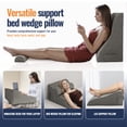 thumbnail image 3 of WOWMAX Bed Wedge Pillow, Reading Pillow Adult, Wedge Pillow for Sleeping, Back Pillow for Sitting in Bed with Adjustable Roller, Foam Wedge Pillow for Neck, Lumbar, Back, Removable Cover, Gray, 3 of 7