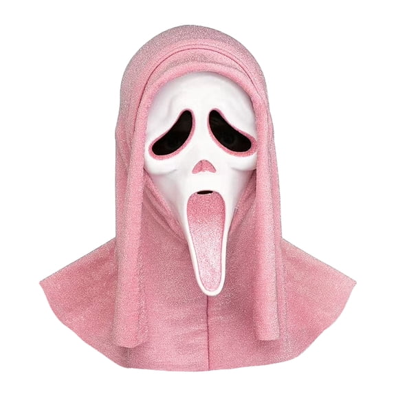 Halloween Pink Ghost Mask Costume Accessory Ghost Face Mask with Hood for Party & Cosplay