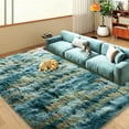 thumbnail image 6 of SARAG 6x9 Area Rugs Abstract Blue And Yellow Plush Fuzzy Rugs For Living Room, Ultra Soft Fluffy Furry Rug For Bedroom, Non-Slip Thickened Indoor Carpet Nursery Rugs For Kids Room Home Decor, 6 of 12