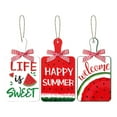 thumbnail image 2 of Wall hangs,3 Watermelon Hanging Signs Watermelon Door Hanger Wood Welcome Door Sign Happy Summer Watermelon Plaque For Front Door Wreath Home Wall Decor With Hanging Rope, 2 of 9